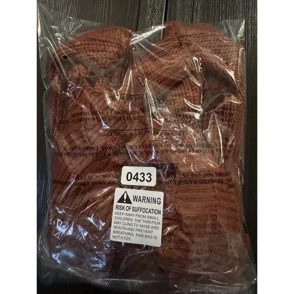 Rue 21 Y2K Grunge Boho Autumn Burnt Orange Brown Chunky Knit Cardigan Sweater M - Picture 7 of 9